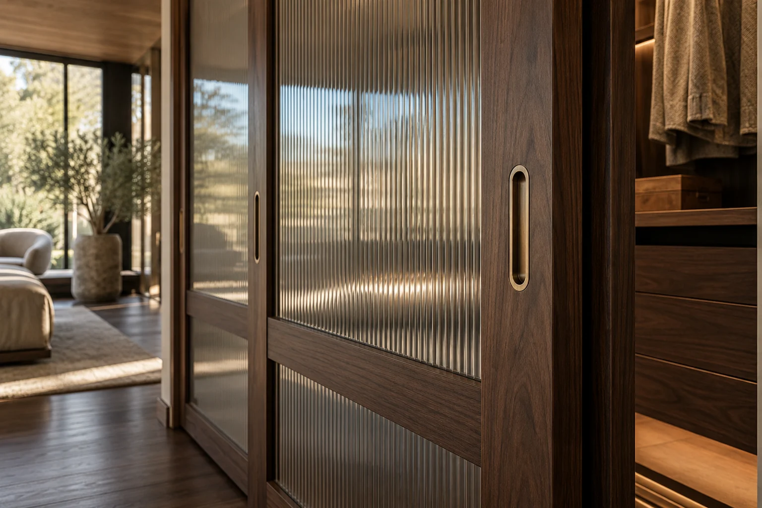 Detalle de puertas corredizas para clóset